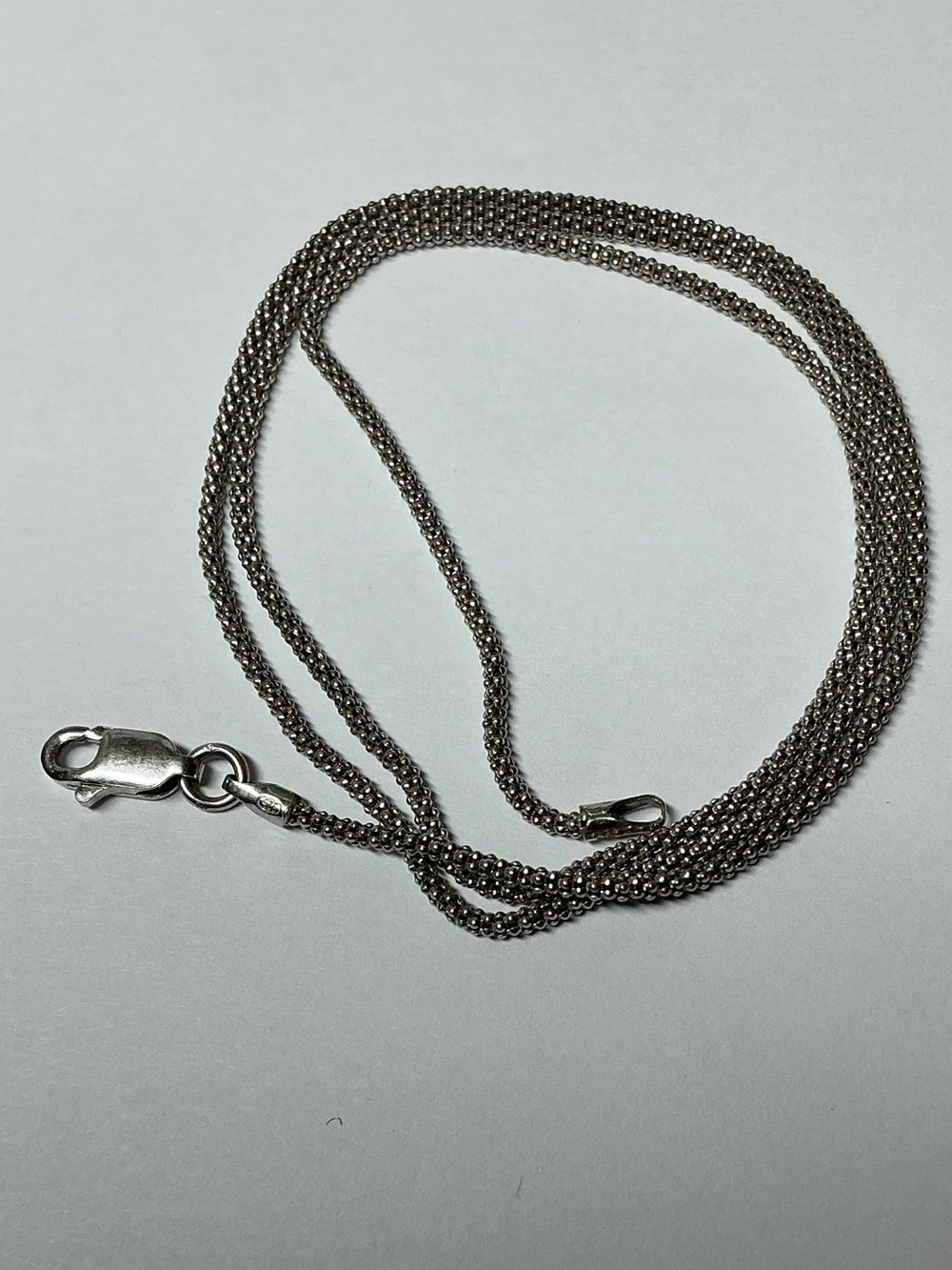 Sterling Silver Italian Popcorn Chain / Necklace. 20 inches long